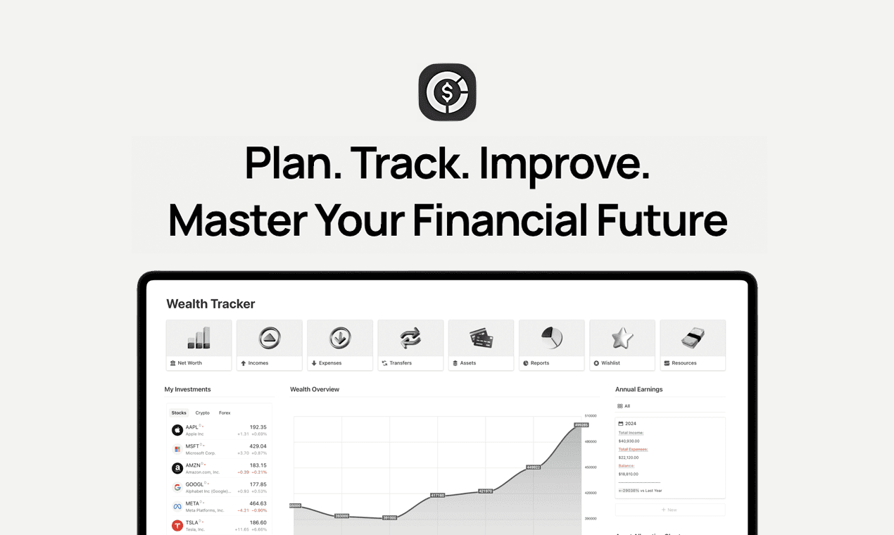 Wealth Tracker for Notion — Trader's Second Brain